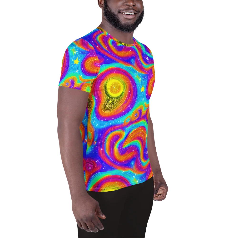 Color Cyclone on Men's Athletic T-Shirt — Right