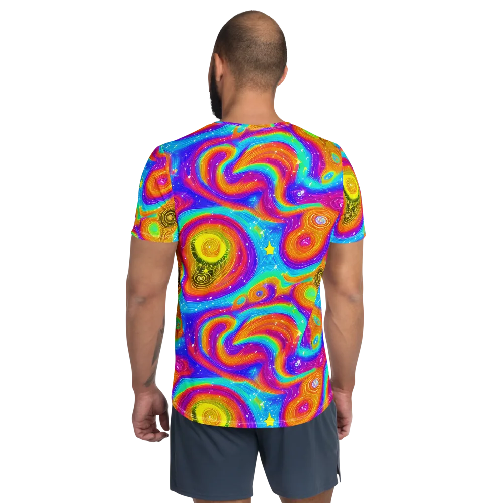 Color Cyclone on Men's Athletic T-Shirt — Back