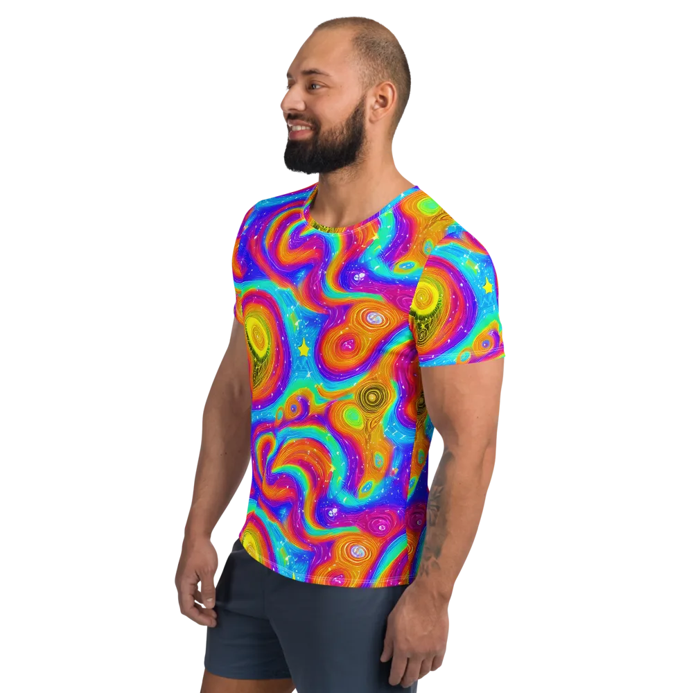 Color Cyclone on Men's Athletic T-Shirt — Left