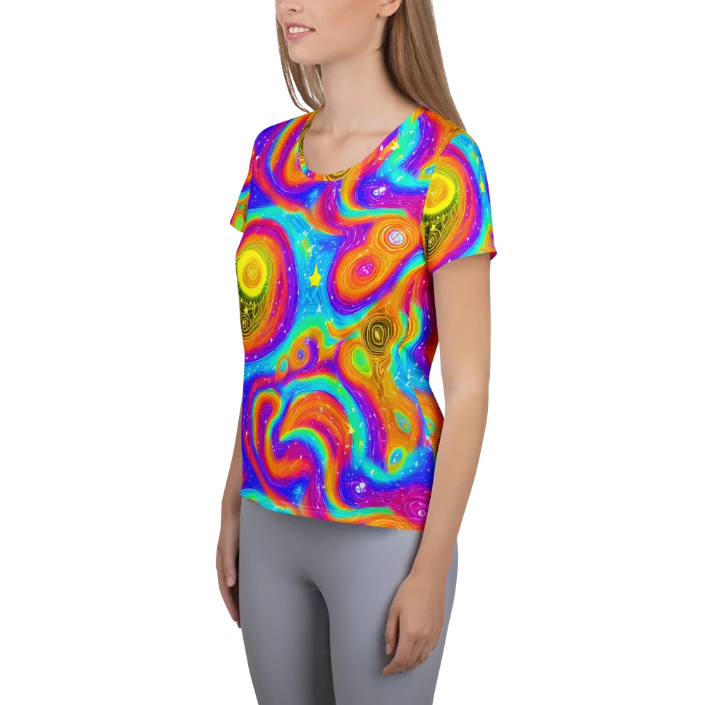 Color Cyclone on Women's Athletic T-Shirt — Left