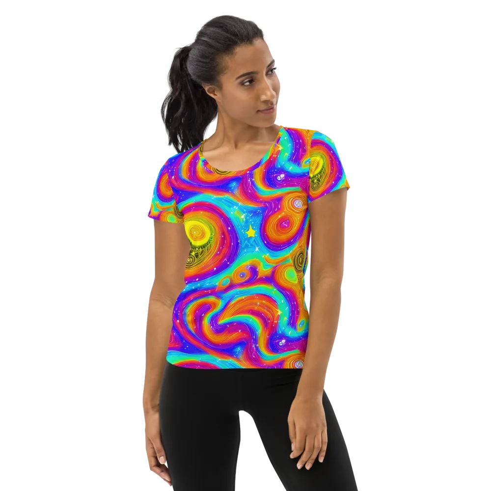 Color Cyclone on Women's Athletic T-Shirt — Front