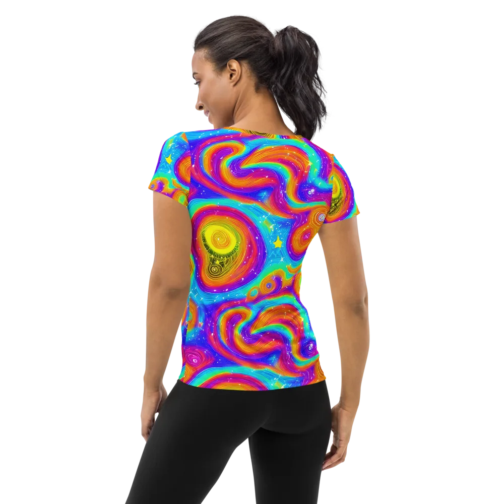 Color Cyclone on Women's Athletic T-Shirt — Back