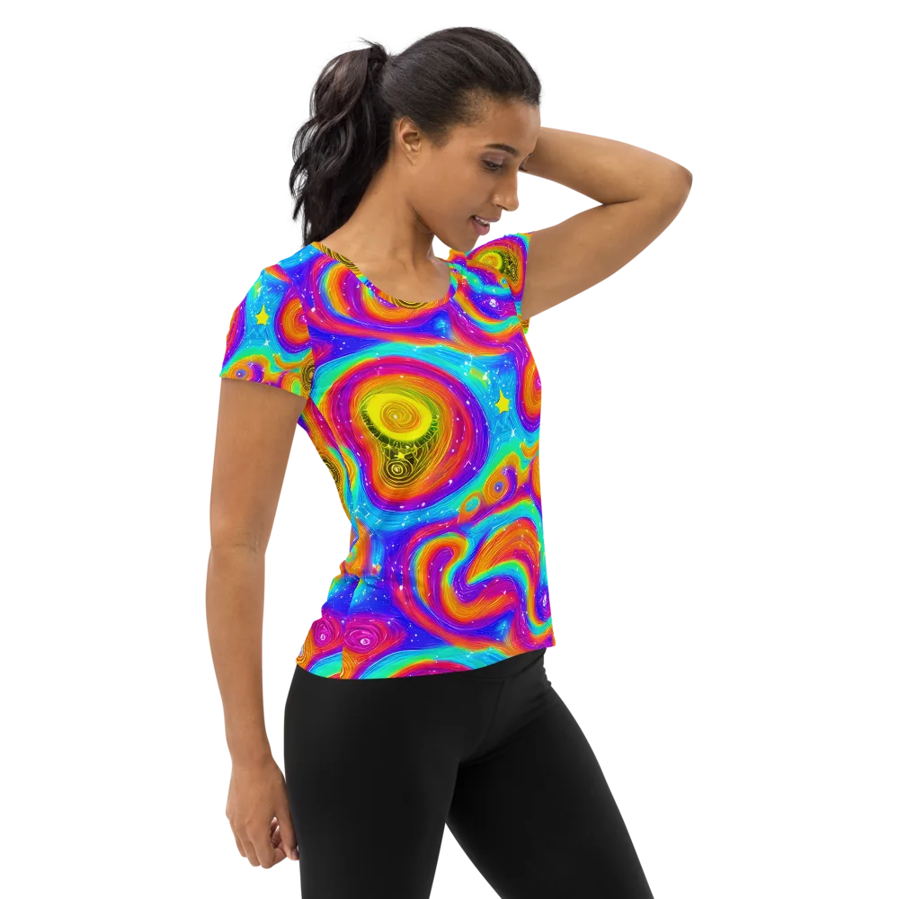 Color Cyclone on Women's Athletic T-Shirt — Right