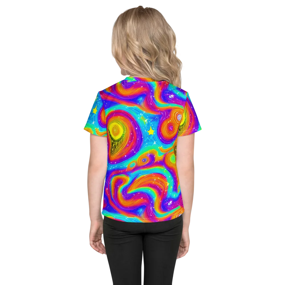 Color Cyclone on Kids Crew Neck T-Shirt — Back