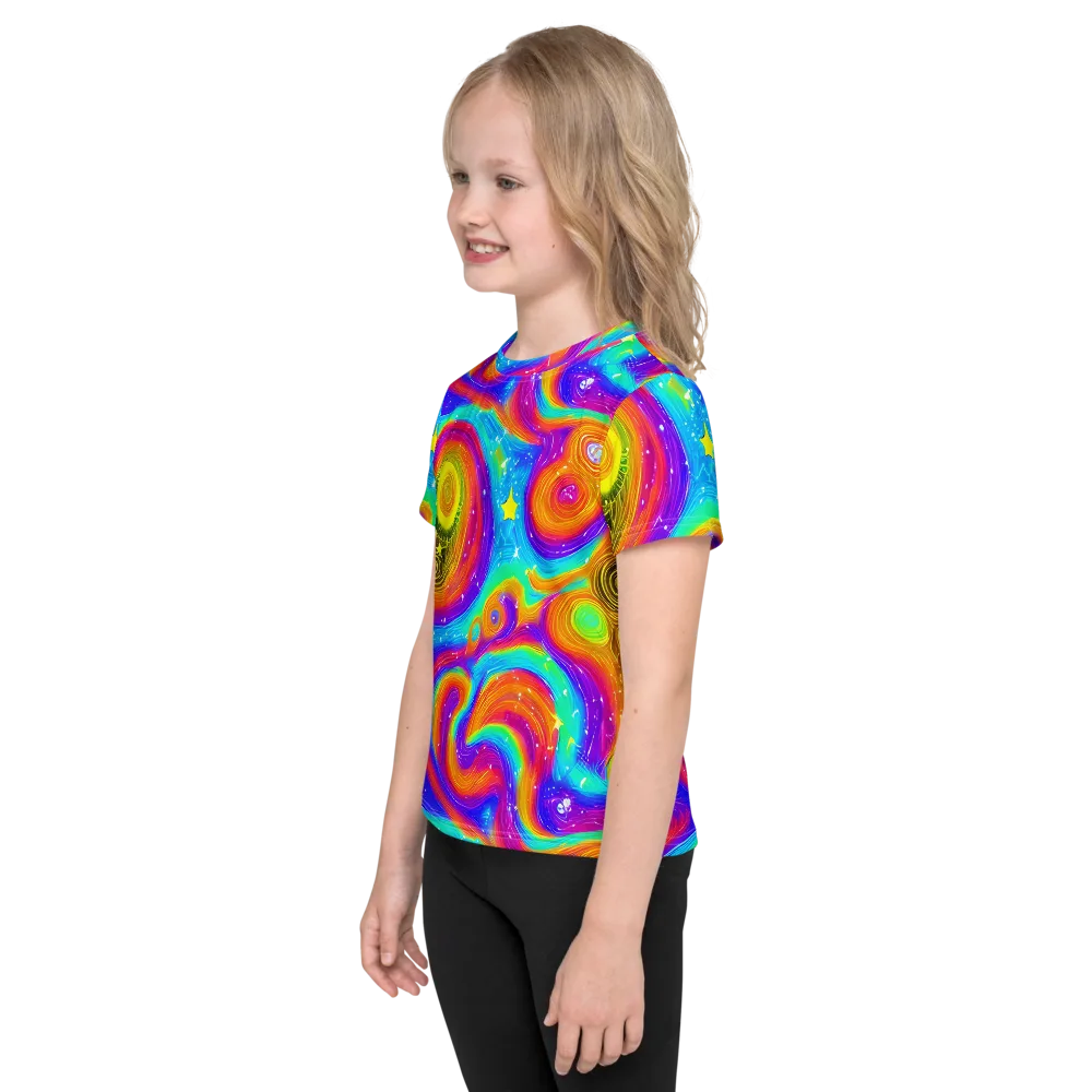 Color Cyclone on Kids Crew Neck T-Shirt — Left