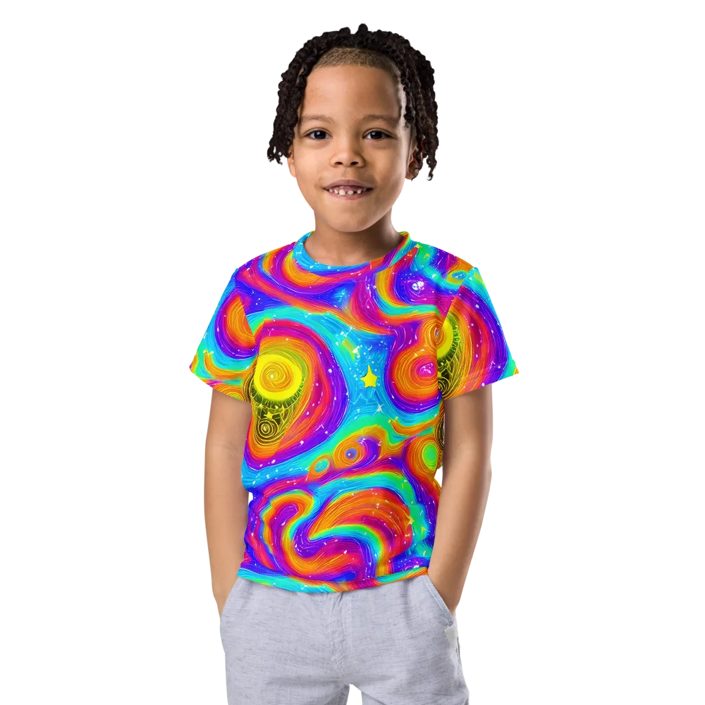 Color Cyclone on Kids Crew Neck T-Shirt — Front
