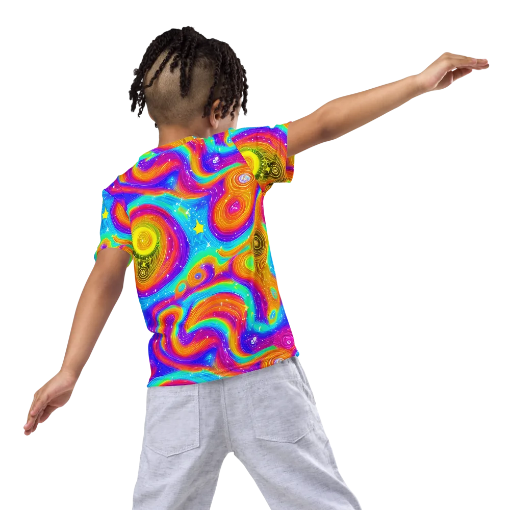 Color Cyclone on Kids Crew Neck T-Shirt — Back