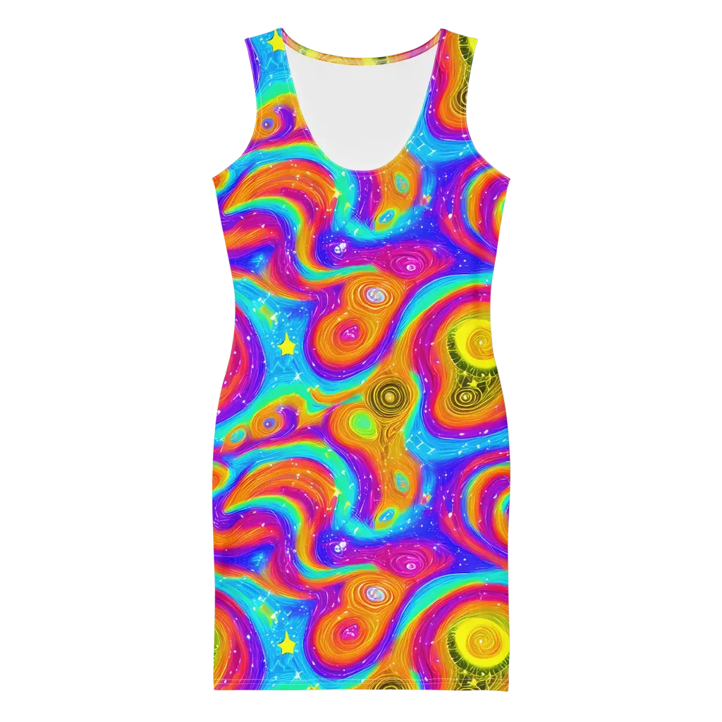 Color Cyclone on Bodycon Dress — Front
