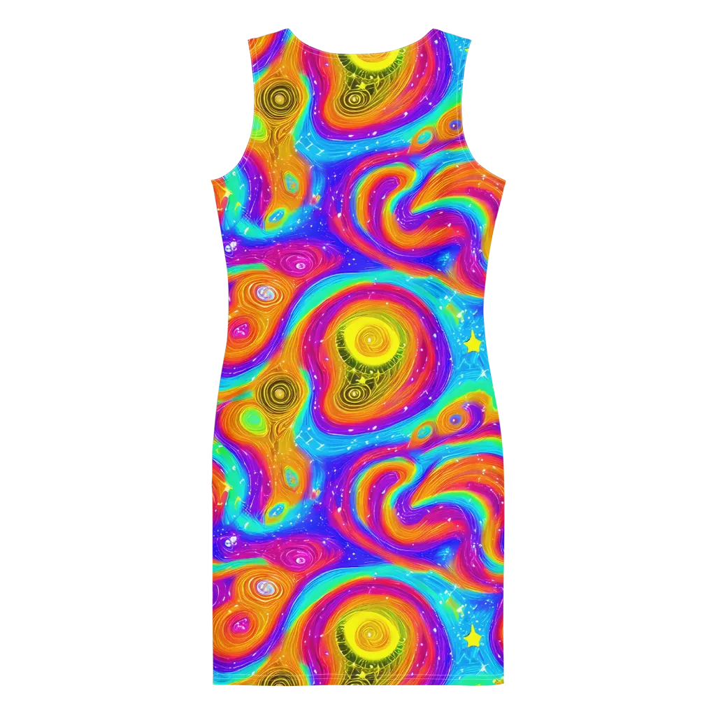Color Cyclone on Bodycon Dress — Back