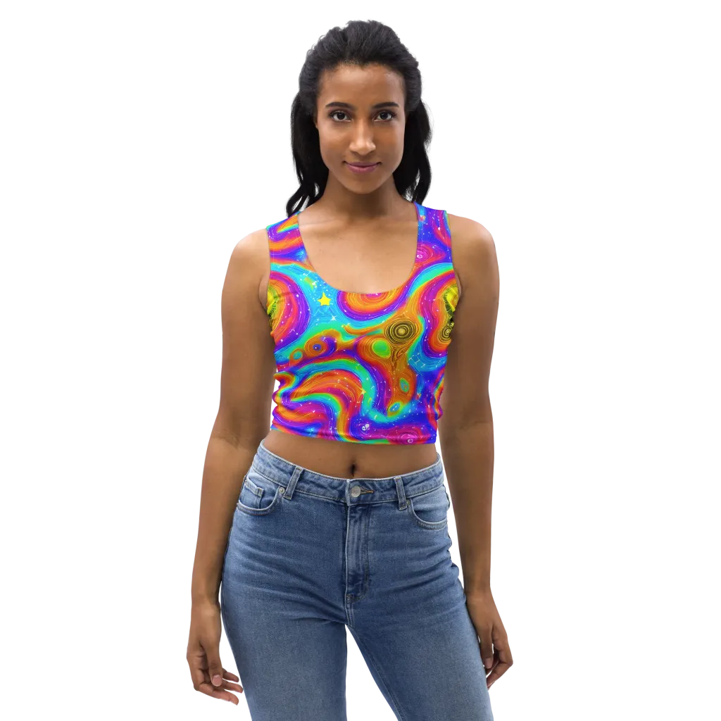 Color Cyclone on Crop Top — Front
