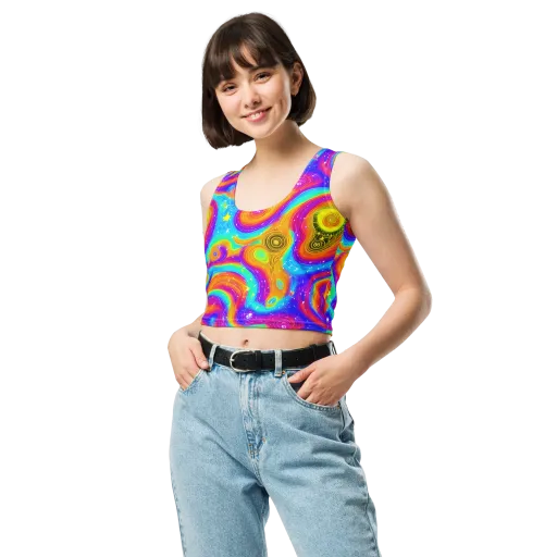 Color Cyclone on a Crop Top
