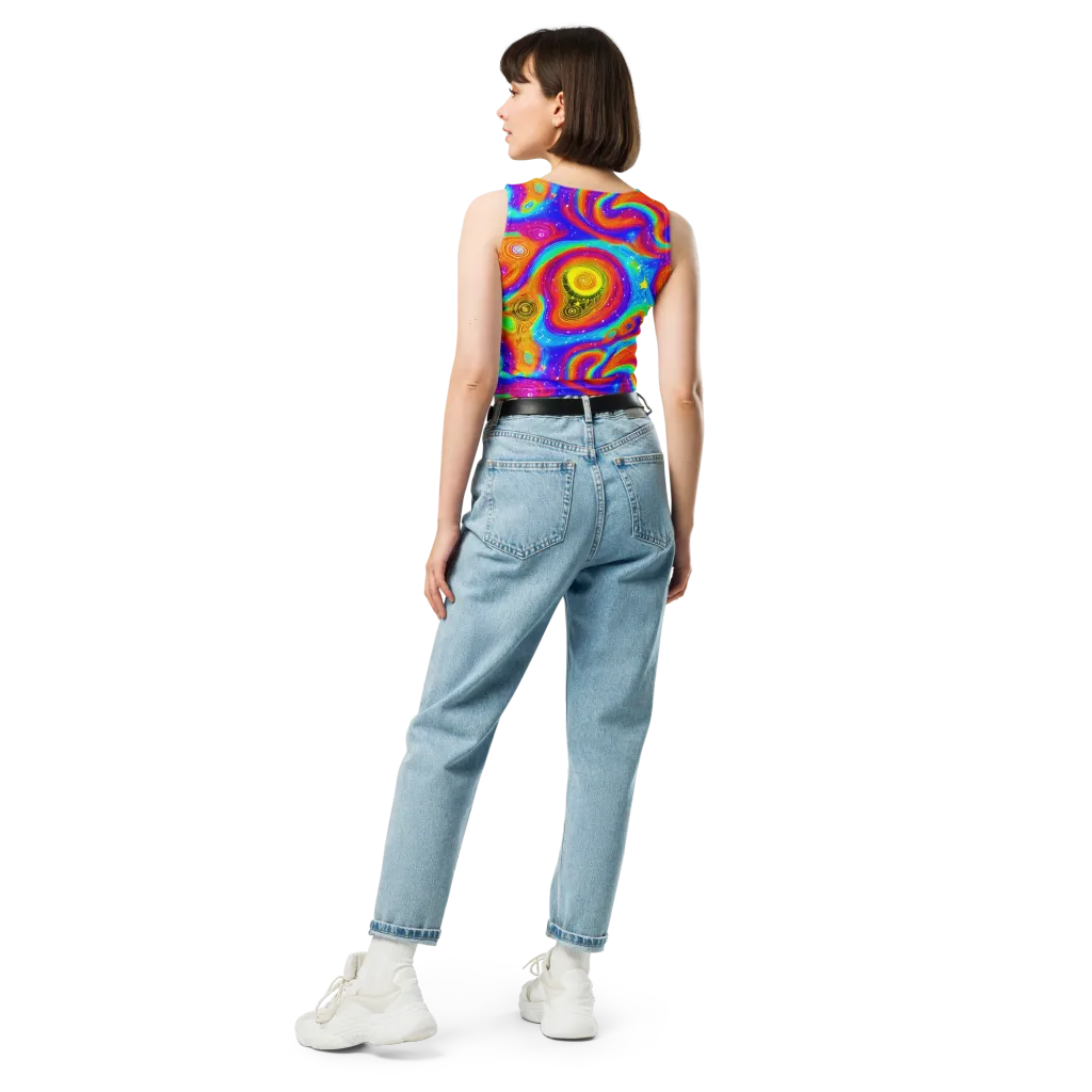 Color Cyclone on Crop Top — Back