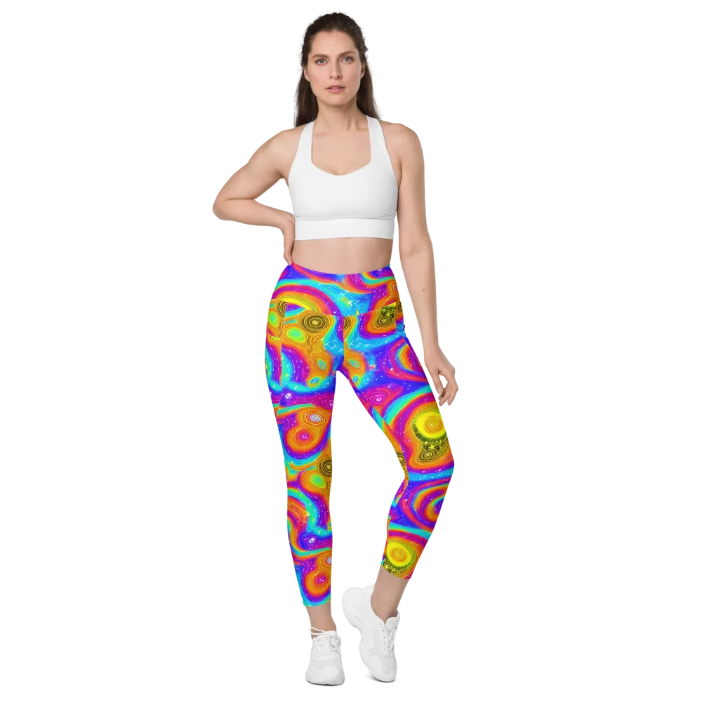Color Cyclone on Leggings with Pockets — Front