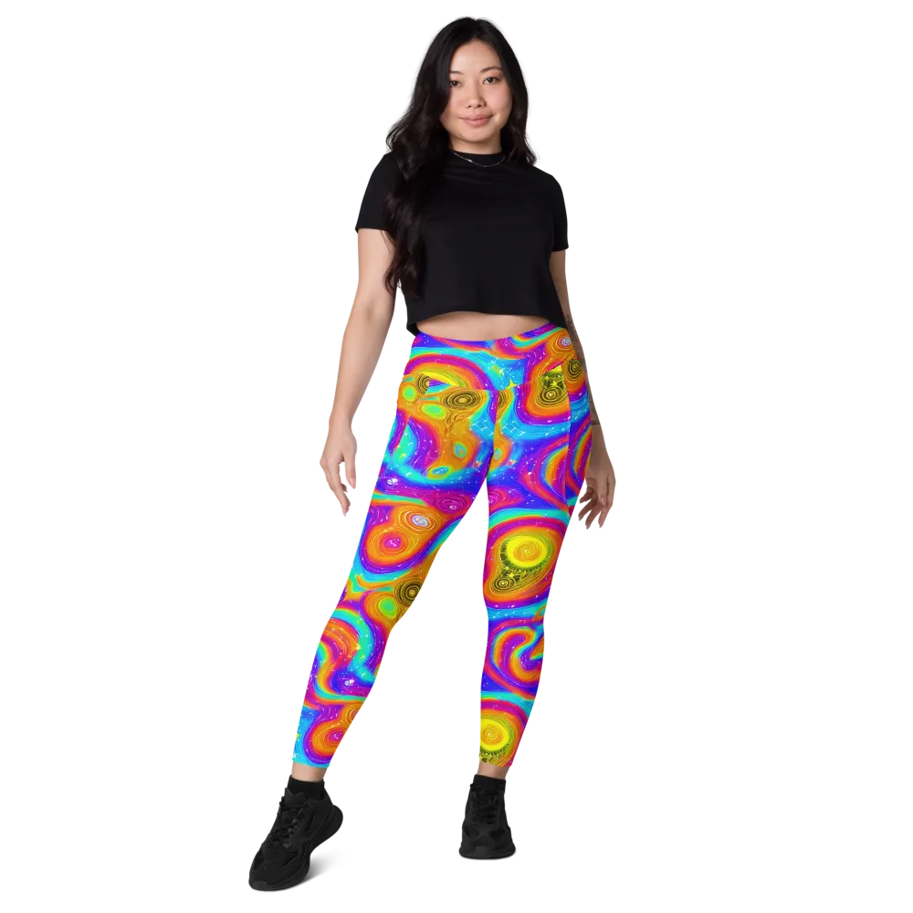Color Cyclone on Leggings with Pockets — Front