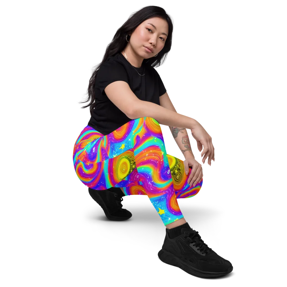 Color Cyclone on Leggings with Pockets — Right Front