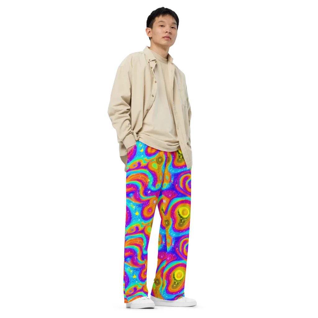 Color Cyclone on Wide-Leg Pants — Right Front