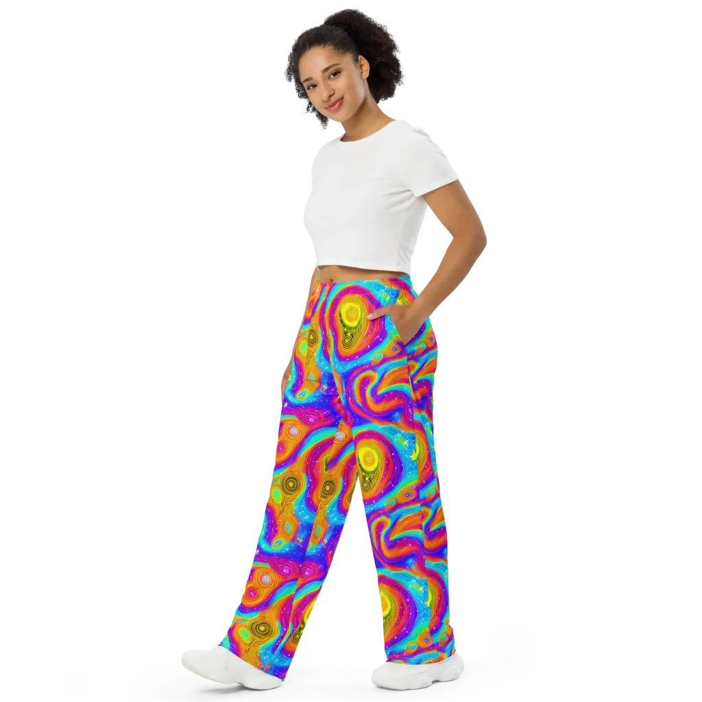 Color Cyclone on Wide-Leg Pants — Left Front