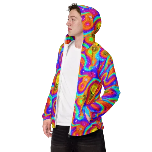Color Cyclone on a Men's Windbreaker