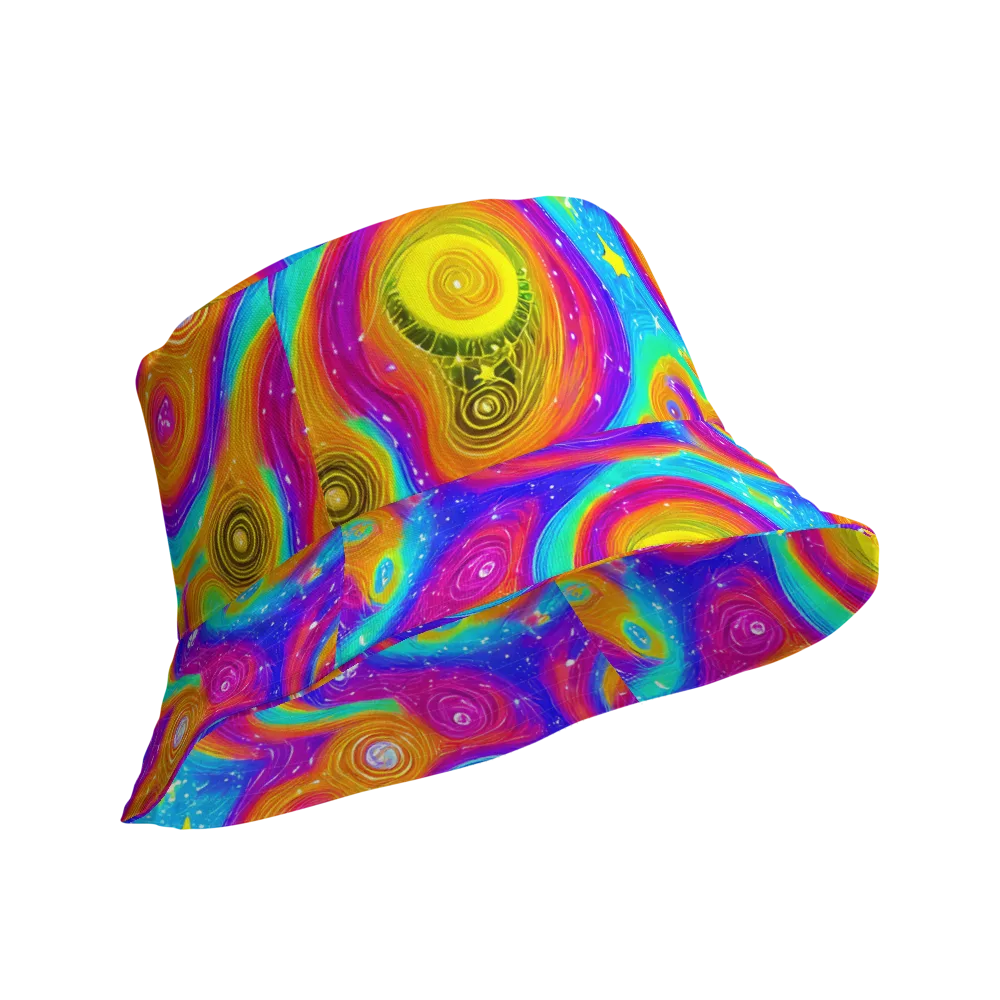 Color Cyclone on Reversible Bucket Hat — Product details Outside