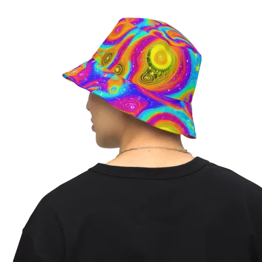 Color Cyclone on a Reversible Bucket Hat
