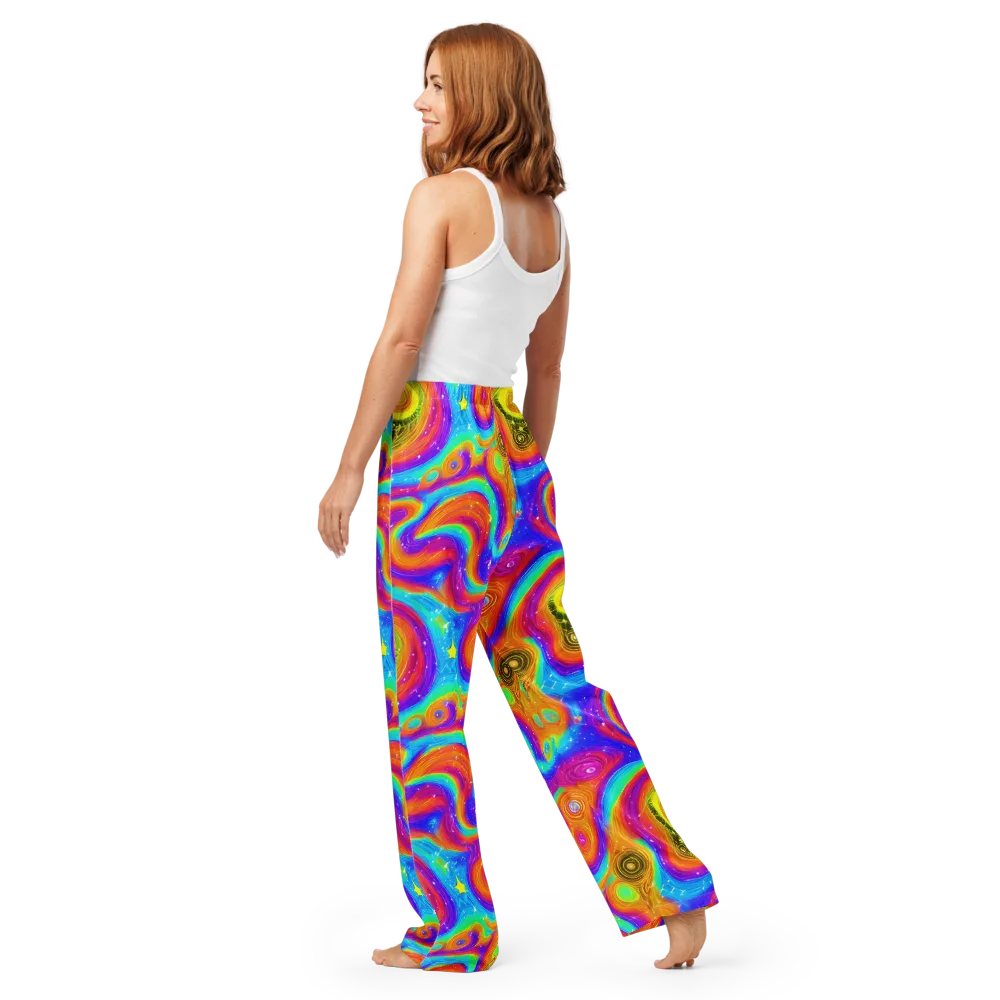 Color Cyclone on Women's Pajama Pants — Back