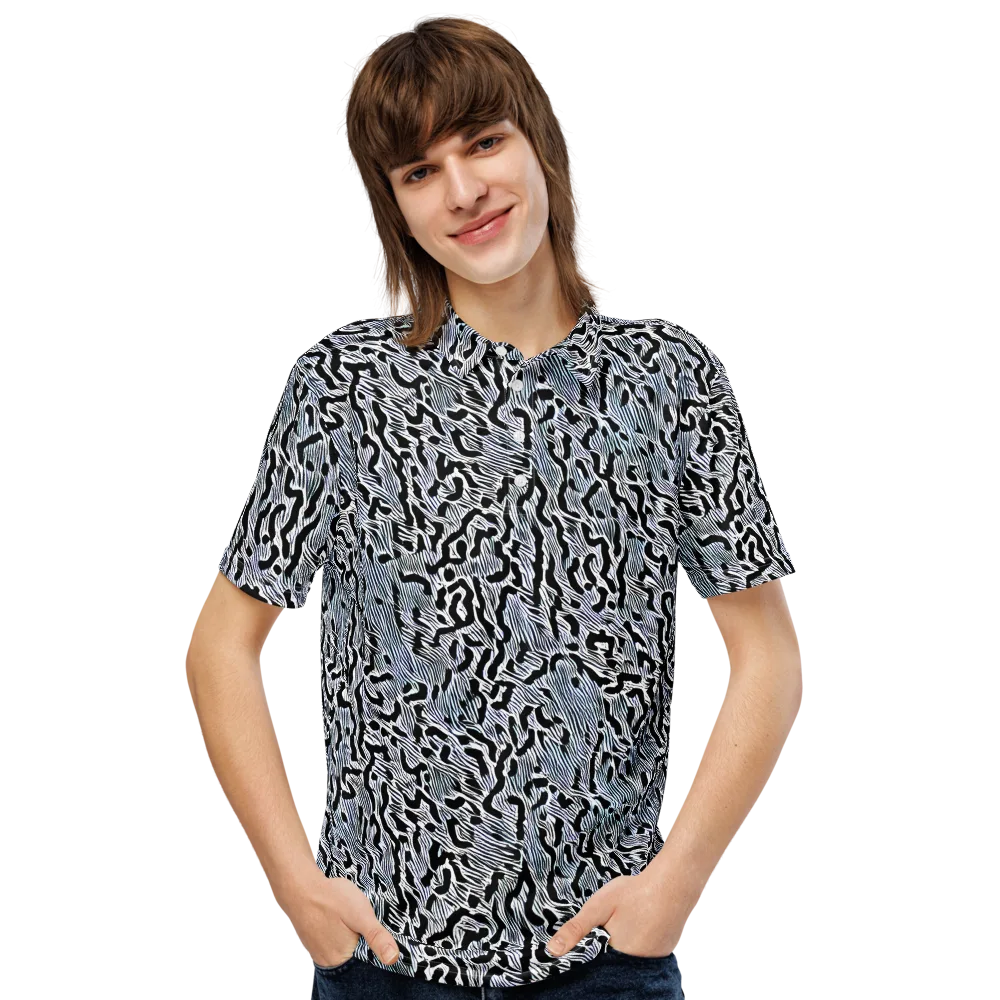 Noir Zebra on Men's Slim Fit Polo Shirt — Front