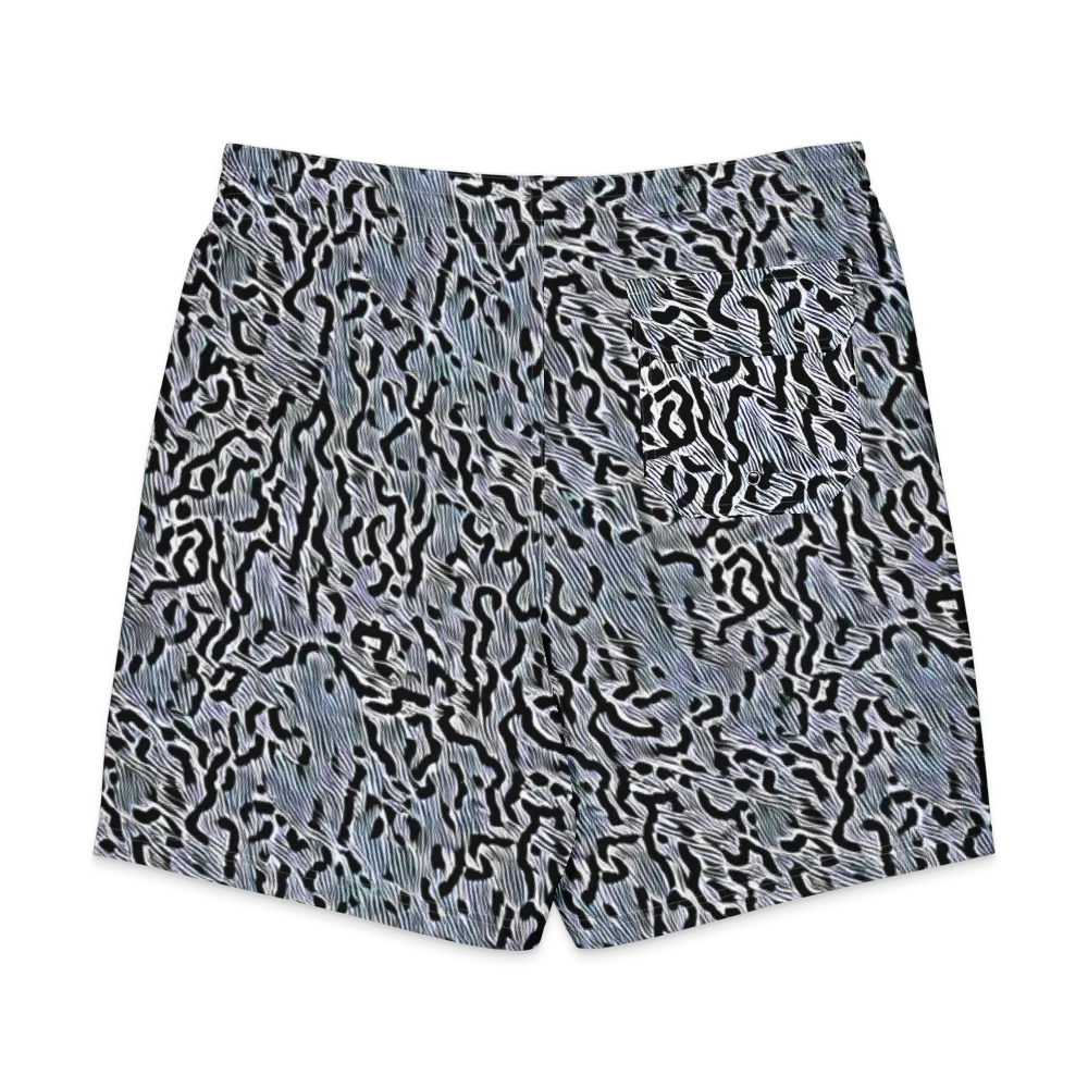 Noir Zebra on Men's Board Shorts — Back