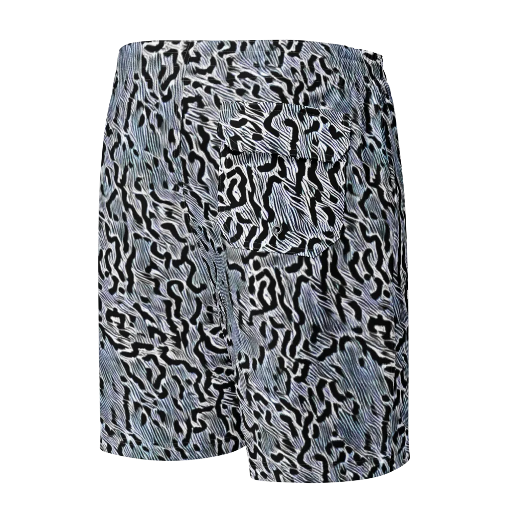 Noir Zebra on Men's Board Shorts — Back