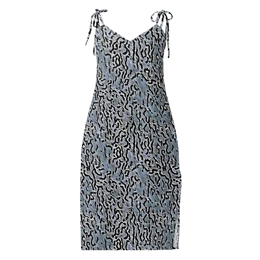 Noir Zebra on Slip Dress — Front