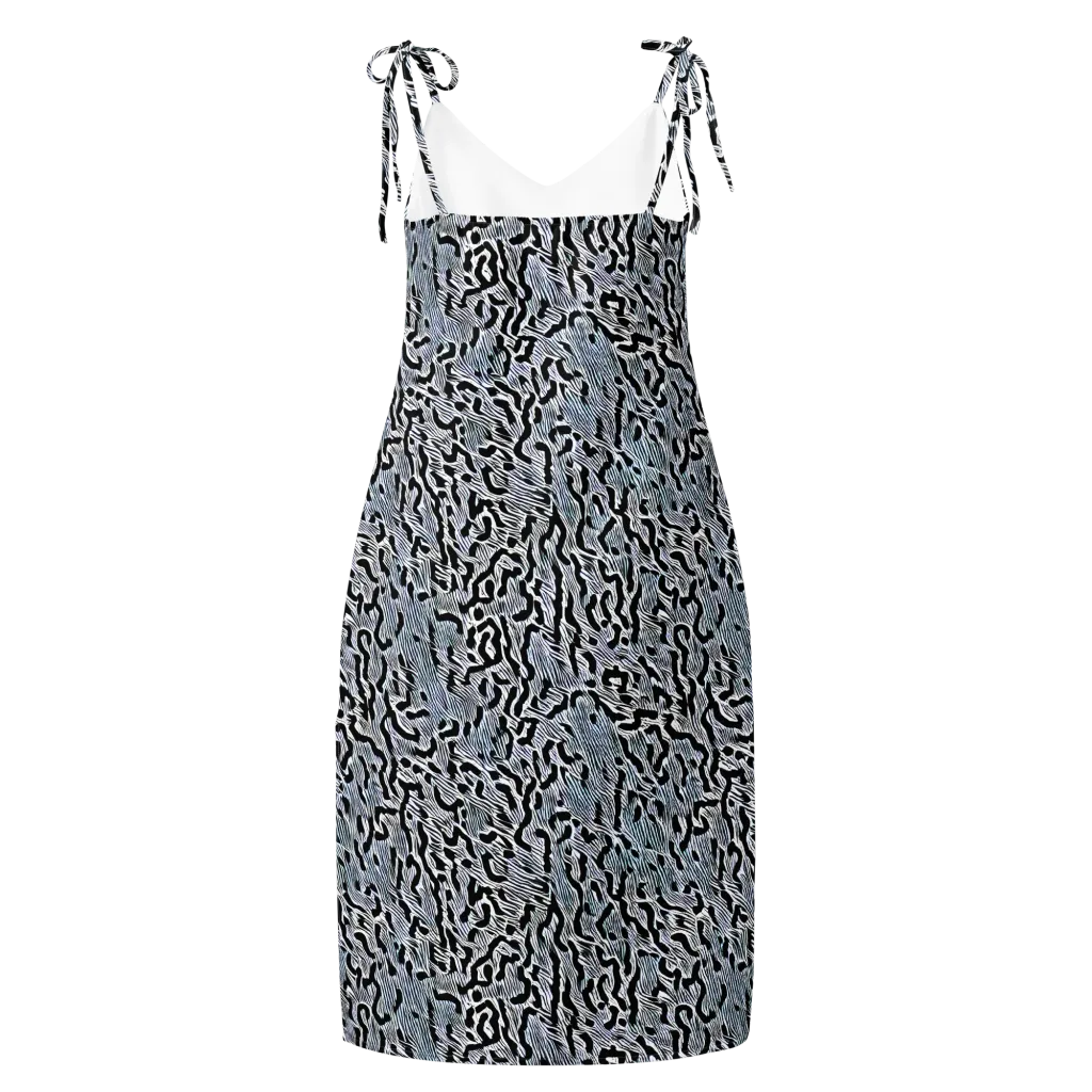 Noir Zebra on Slip Dress — Back