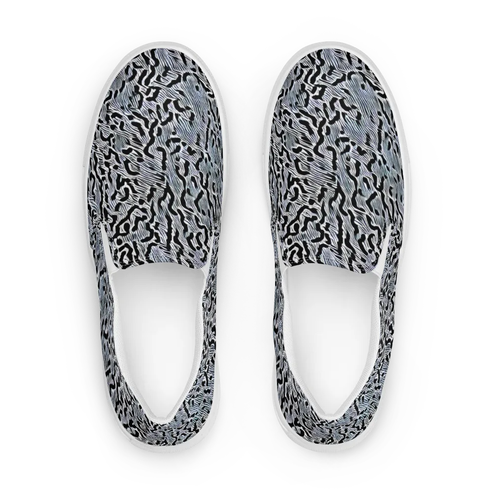 Noir Zebra on Men's Slip-On Canvas Shoes — Front