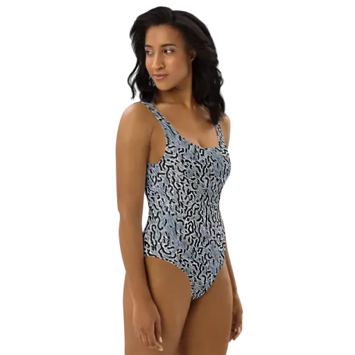 Noir Zebra on a One-Piece Swimsuit