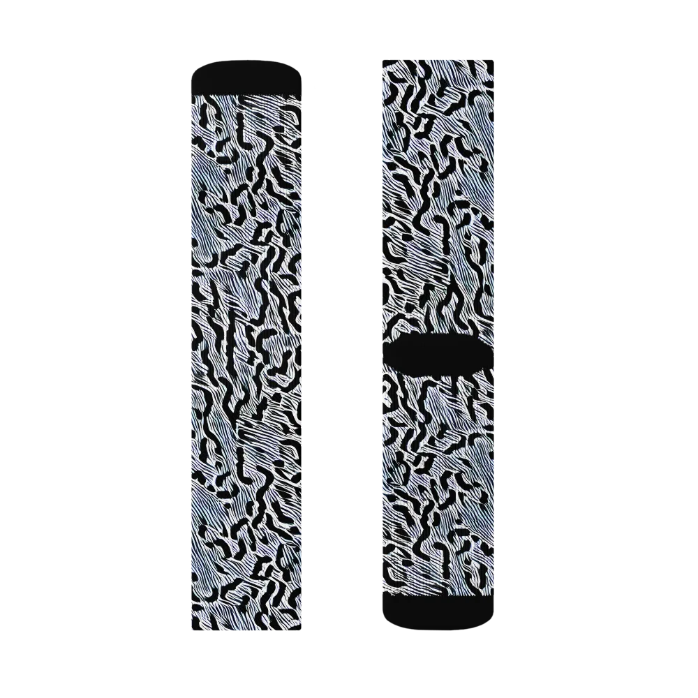Noir Zebra on Socks — Left Sock