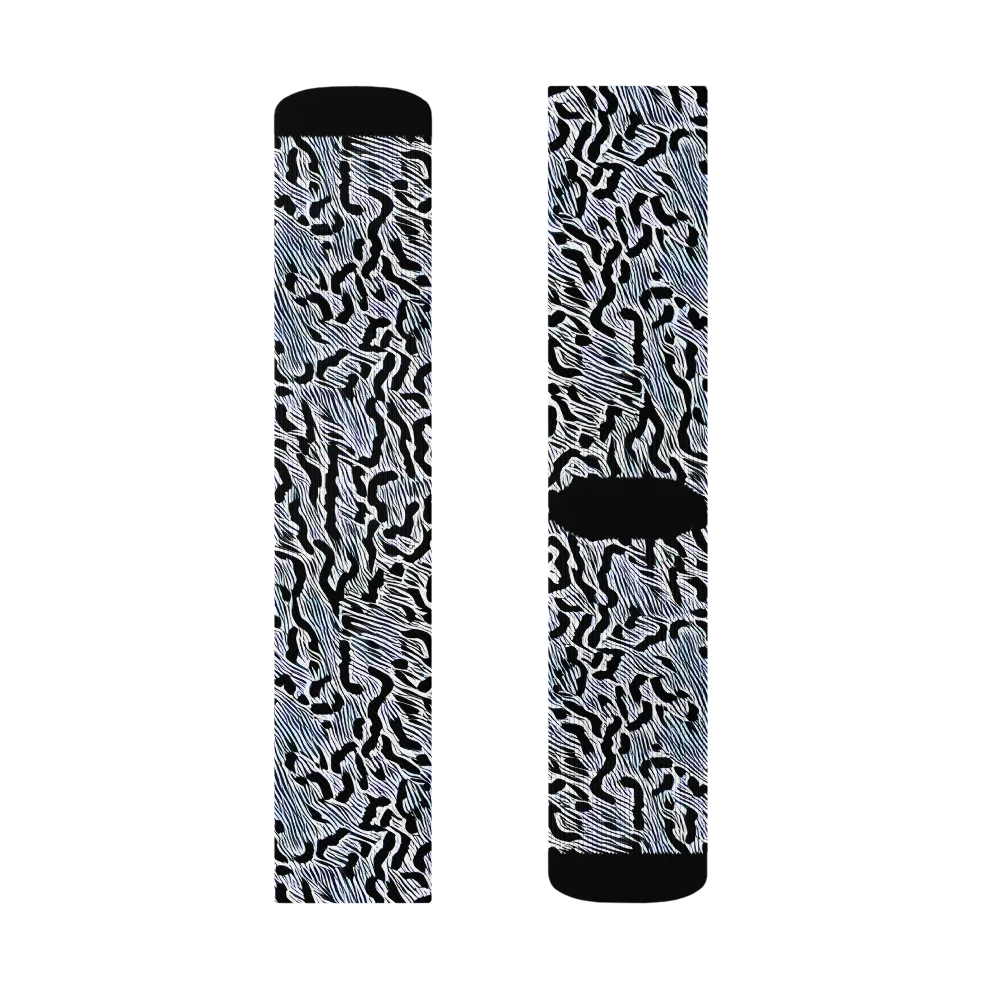Noir Zebra on Socks — Right Sock