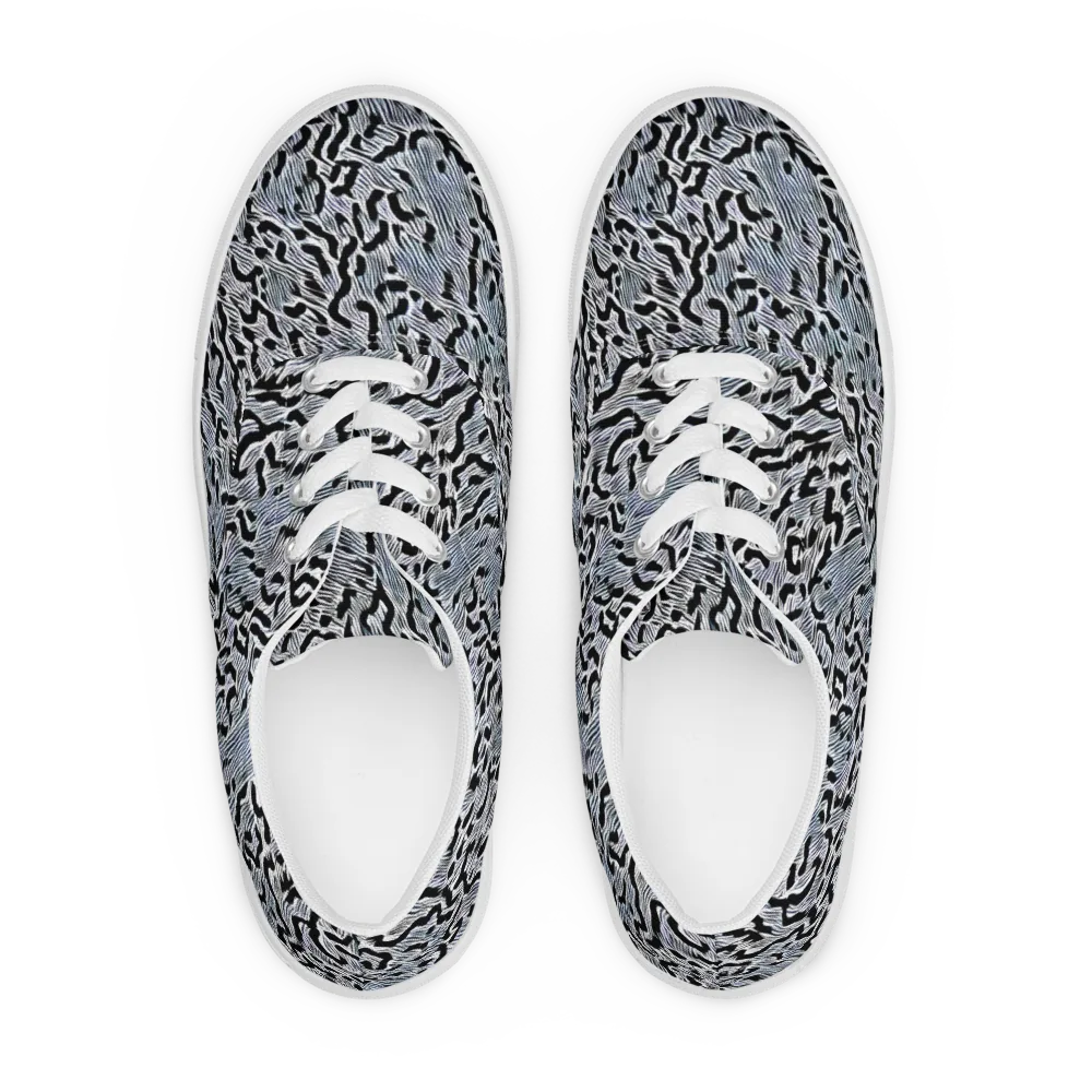 Noir Zebra on Men's Lace-Up Canvas Shoes — Front
