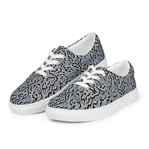 Noir Zebra on a Men's Lace-Up Canvas Shoes