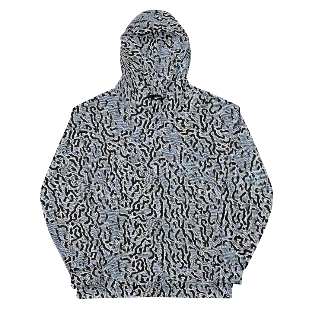 Noir Zebra on Cotton Hoodie — Front