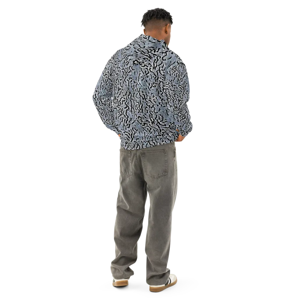 Noir Zebra on Cotton Hoodie — Back