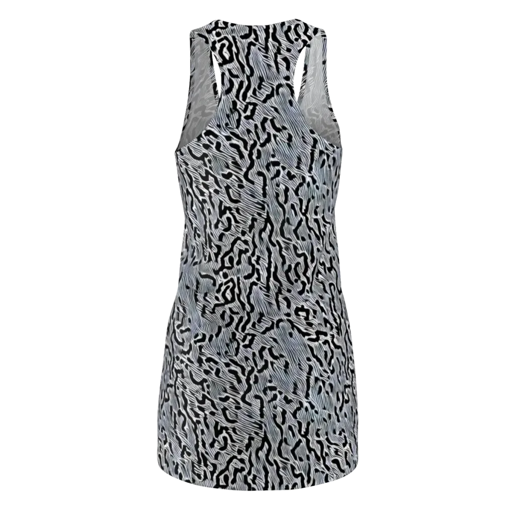 Noir Zebra on Racerback Dress — Back