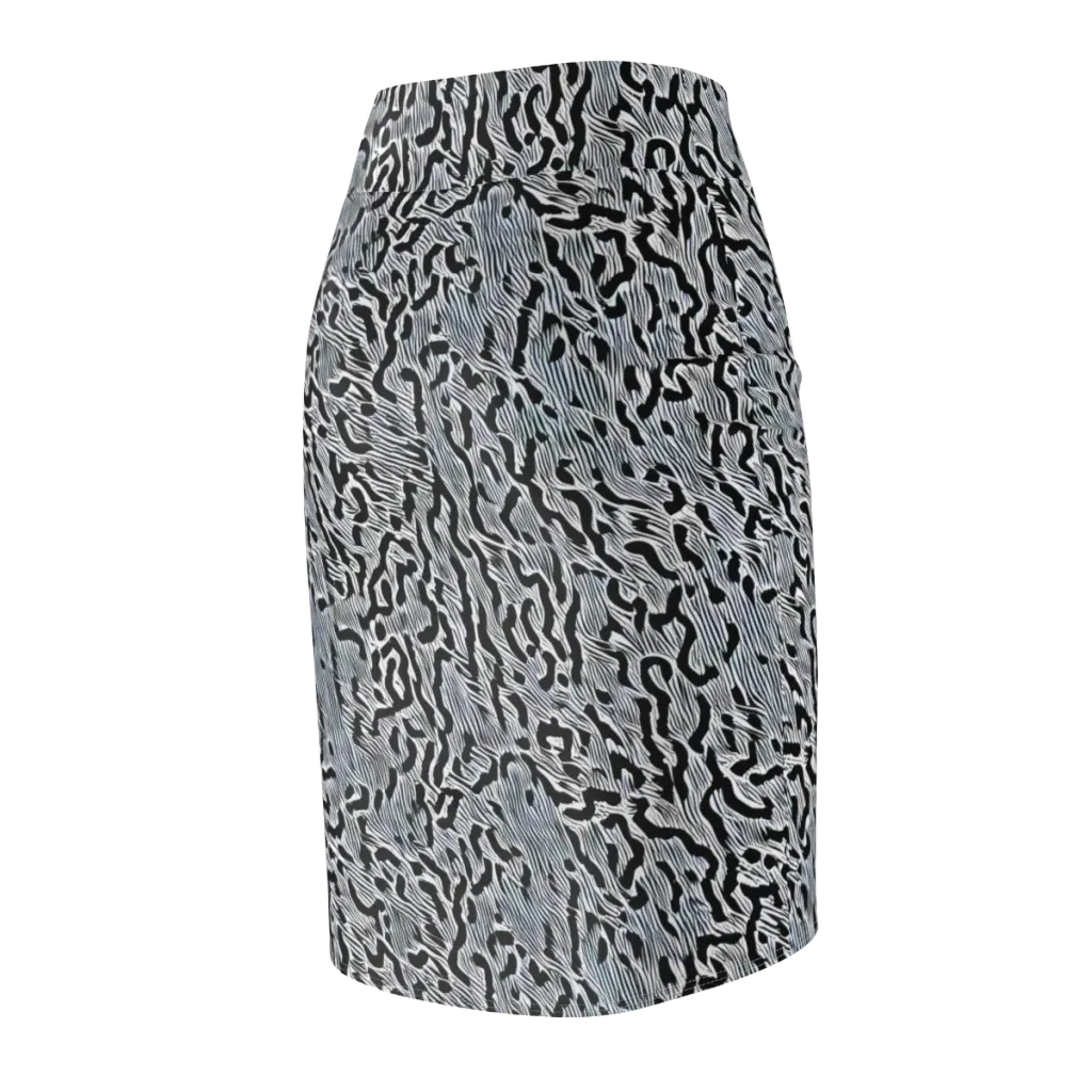 Noir Zebra on Pencil Skirt — Back Side