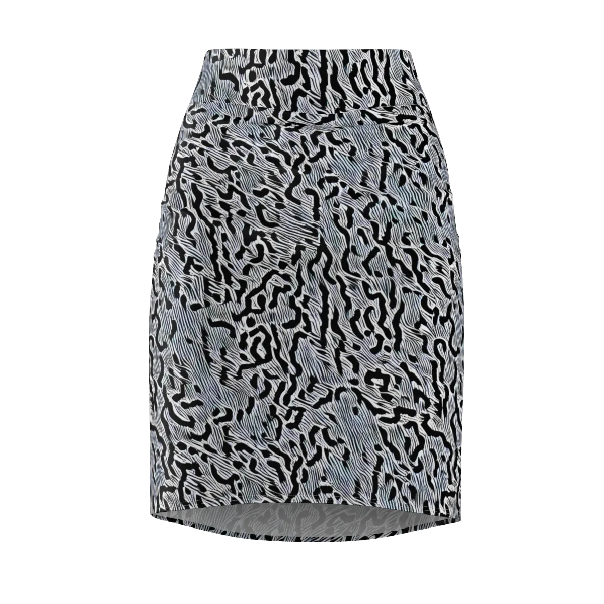 Noir Zebra on Pencil Skirt — Front