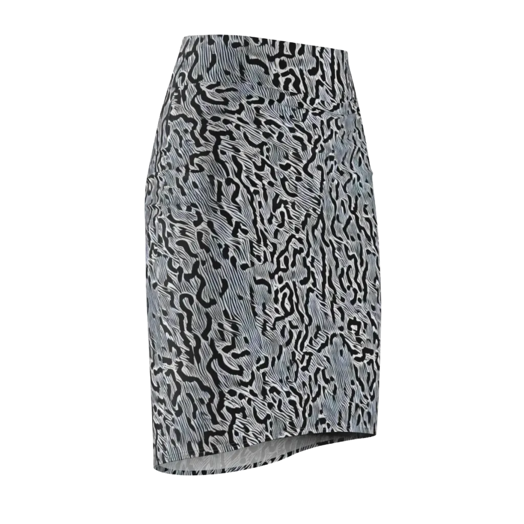 Noir Zebra on Pencil Skirt — Front Side