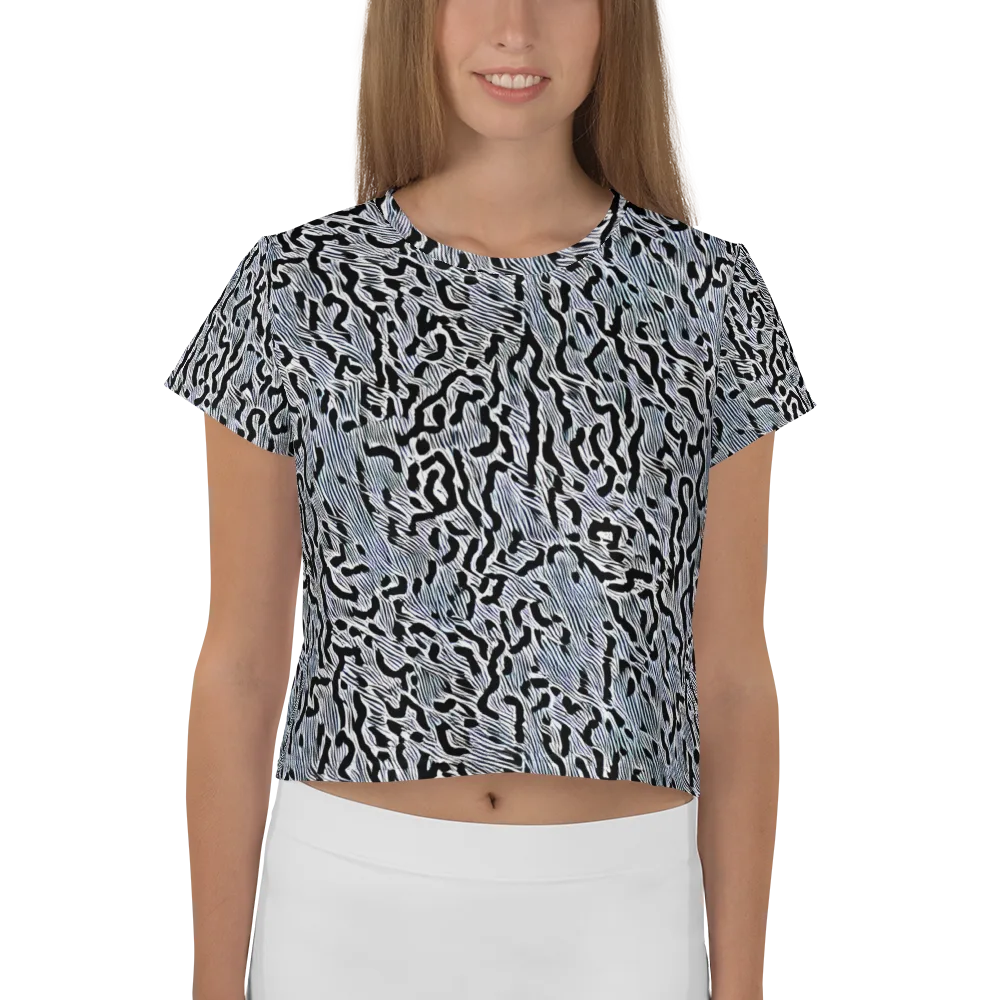 Noir Zebra on Crop Tee — Front