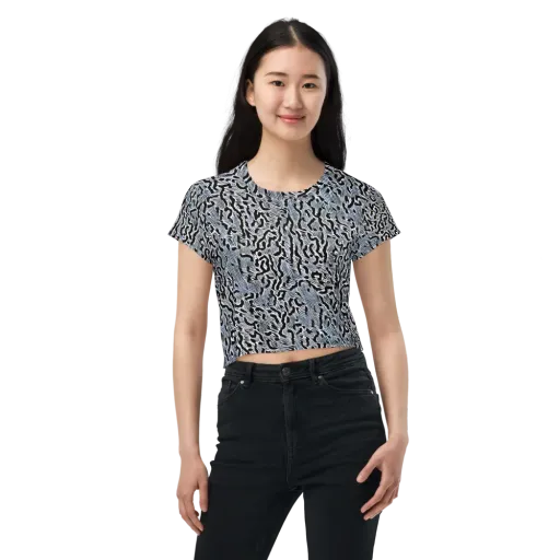 Noir Zebra on a Crop Tee