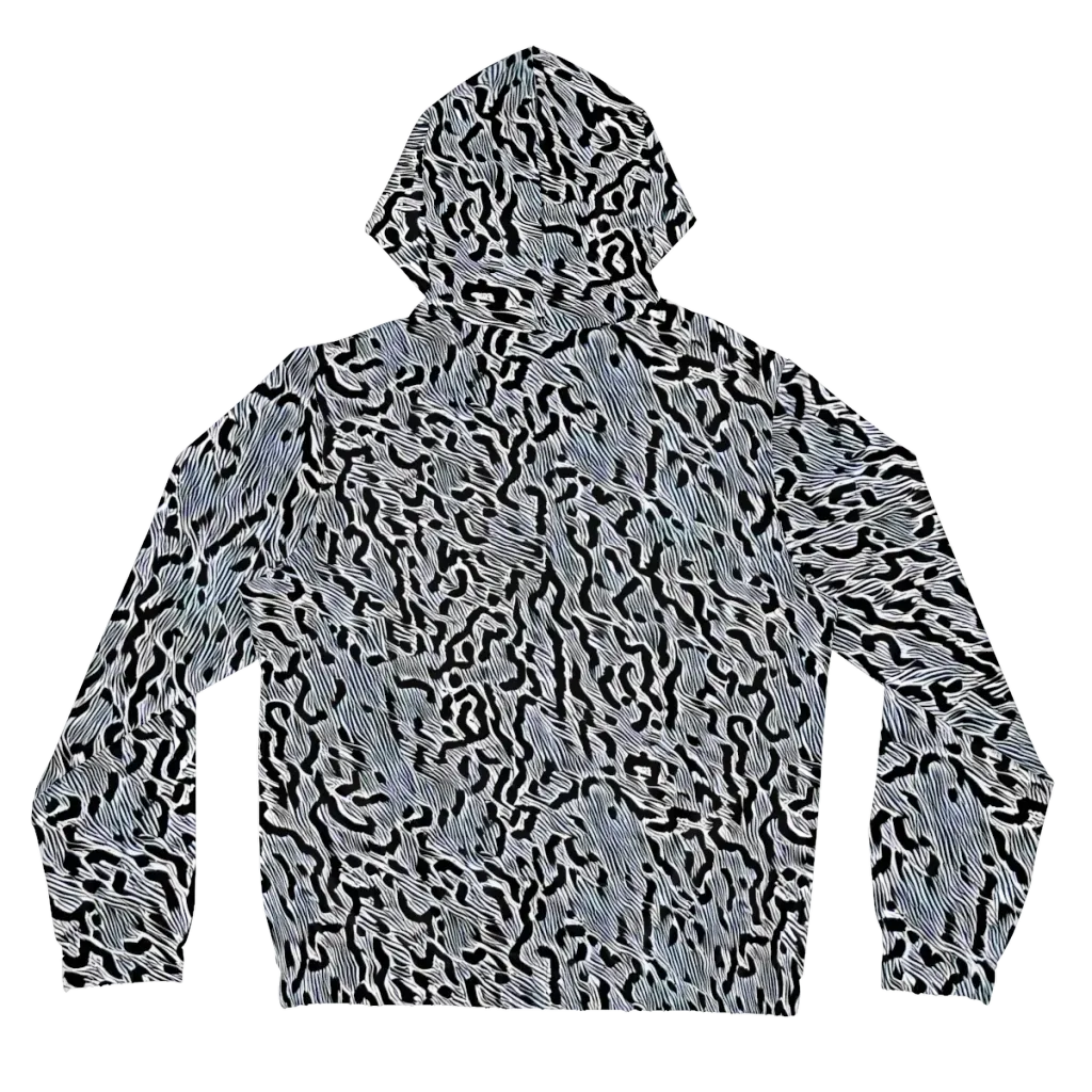 Noir Zebra on Women's Full-Zip Hoodie — Back