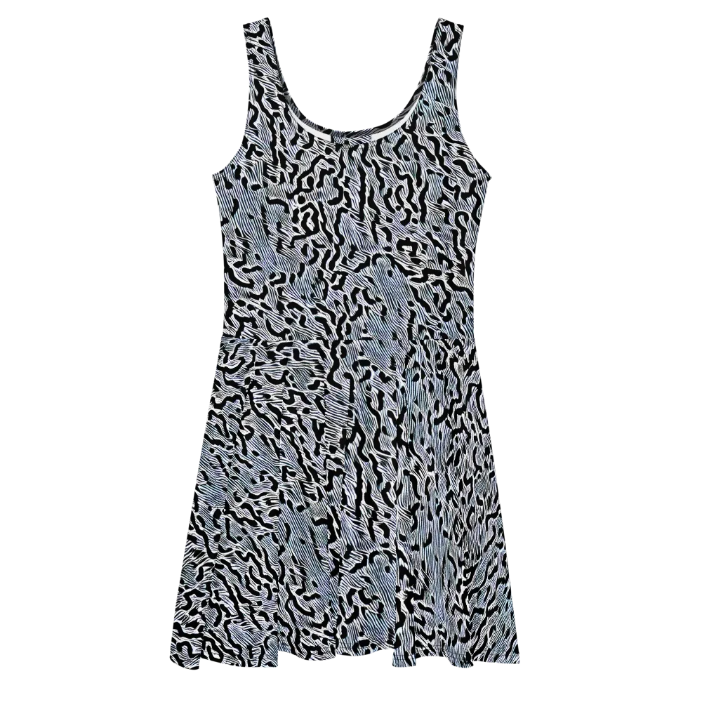 Noir Zebra on Skater Dress — Front