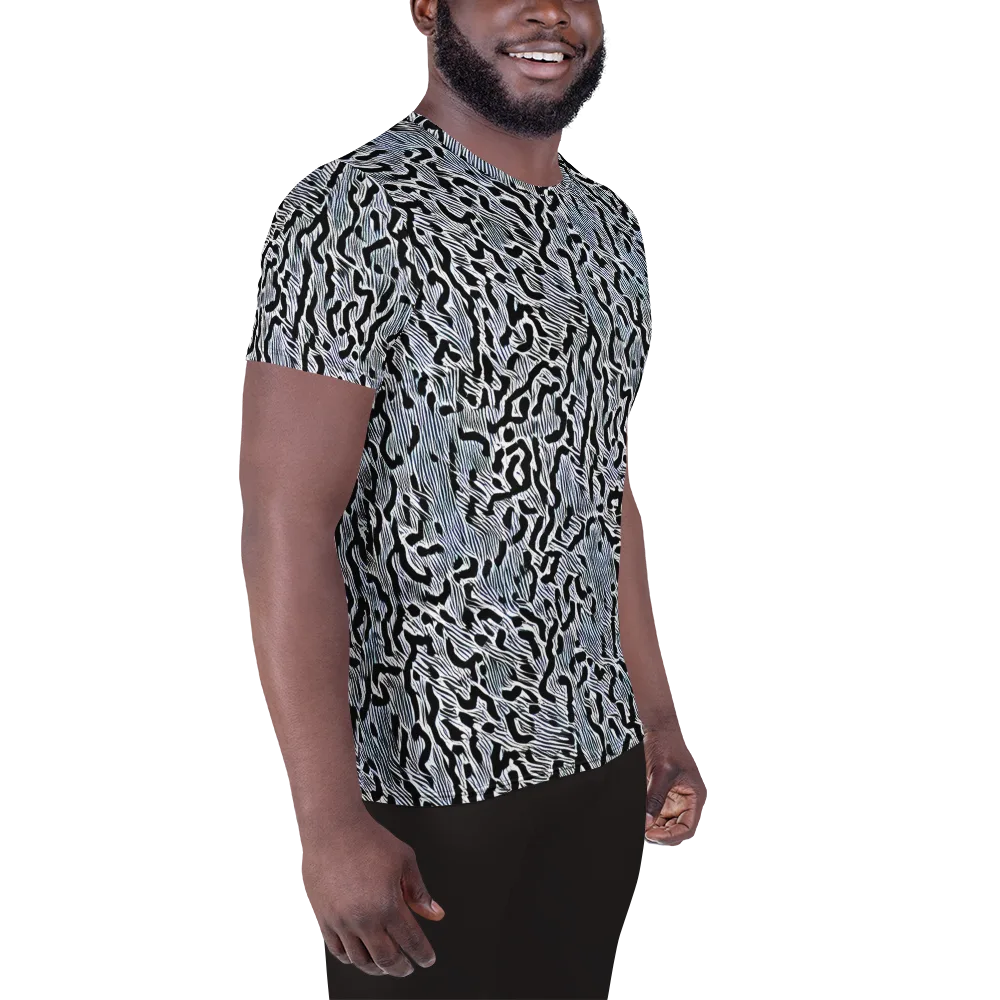 Noir Zebra on Men's Athletic T-Shirt — Right