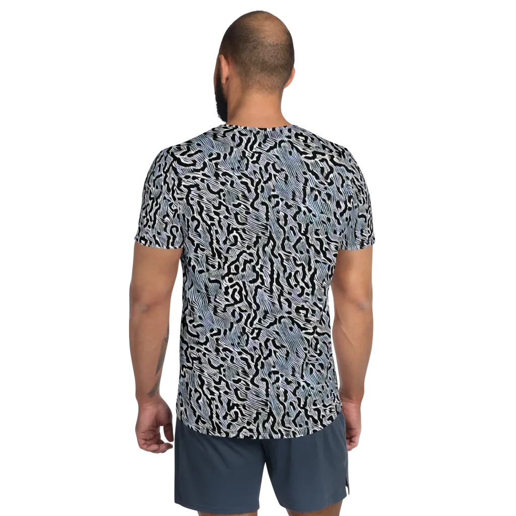 Noir Zebra on Men's Athletic T-Shirt — Back