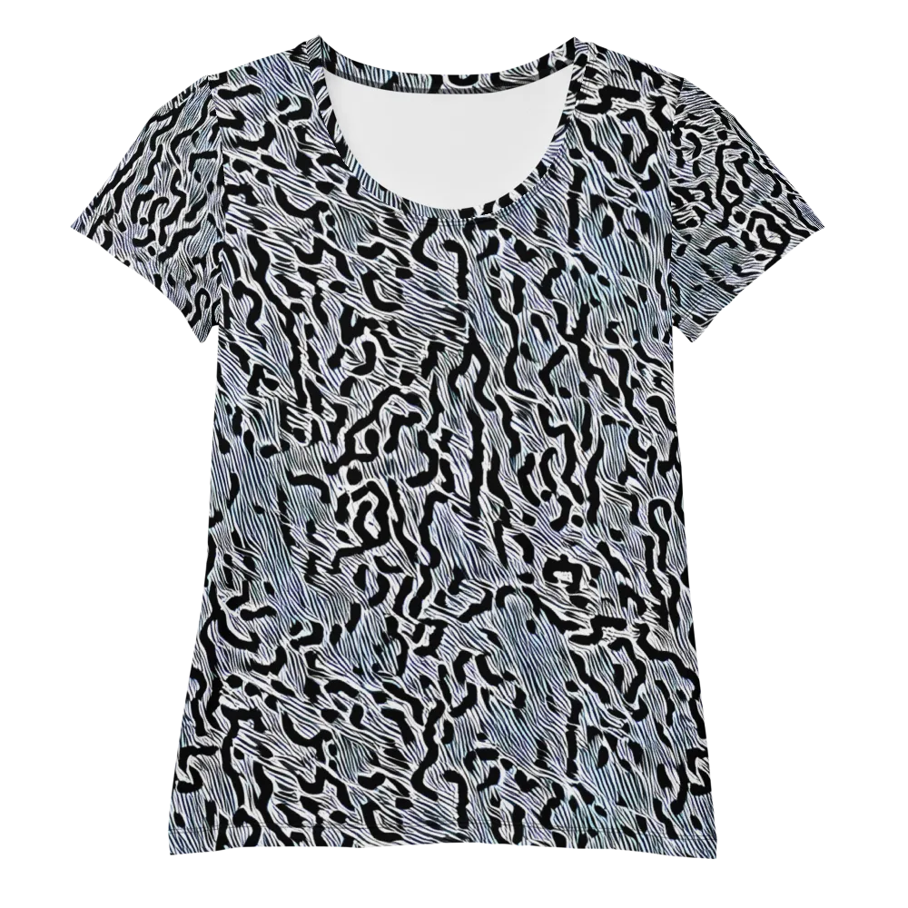 Noir Zebra on Women's Athletic T-Shirt — Front