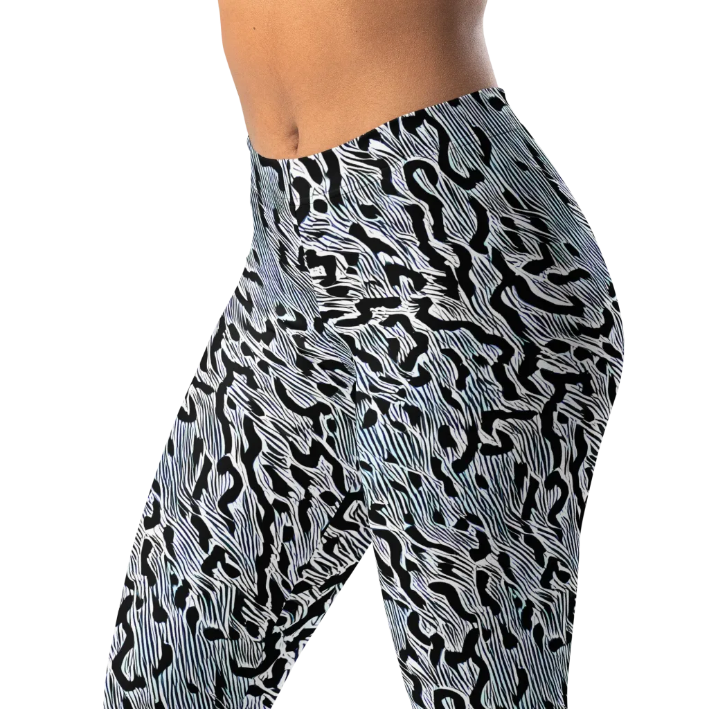 Noir Zebra on Leggings — Left Front